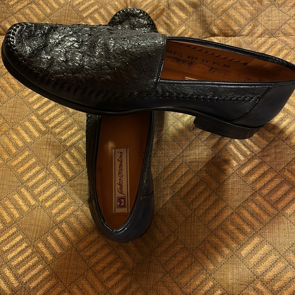 SANDRO MOSCOLNI MEN’S Genuine Alligator Designer Shoes EUC 9.5 AA Black Loafers - Picture 6 of 13